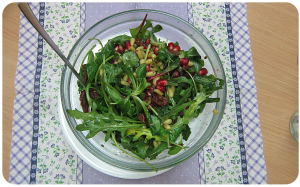 Gaivios salotos su granatu